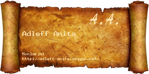 Adleff Anita névjegykártya